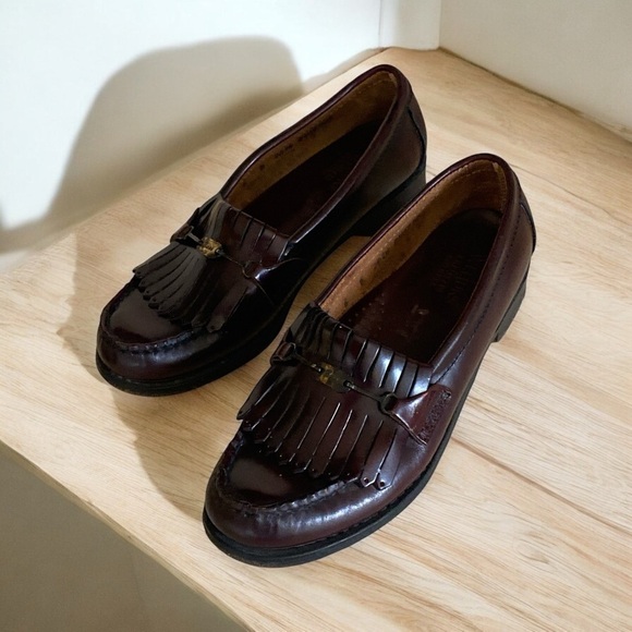 G.H.Bass Weejuns Oxblood Leather Loafers Kiltie Horse-Bit Vintage 80’s Size 6 - Picture 13 of 14